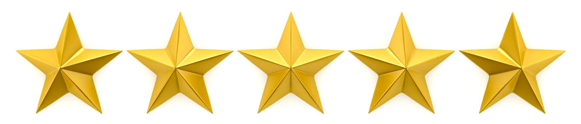 Five gold stars in a row